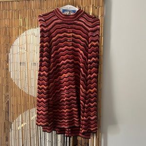 FREE PEOPLE 70s Ziggy Knit Bell Sleeve Sweater Dress